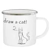 Mugs how to draw a cat enamel mug 11oz funny camping beer cup man boy friends birthday gift mug 240417