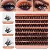 Diy Self Grafting False Eyelashes ympning Segmenterade fransar Förlängning Enstaka kluster Tjocka falska ögonfransar Makeup för kvinnor