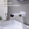 Bathroom Sink Faucets Basin Faucet Temperature LED Display Countertop Copper Cold Bathtub Water Tap Home Household Washing Accessories