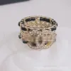 Кольца никогда не исчезает буква бренд Кольцо Золото покрыто медными медными кольцами модельер -дизайнер роскошный хрустальный жемчужный кольцо для женщин Веддин