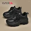 Casual Shoes Ozersk Women Sport Microfiber Leather Mesh Upper Breattable Sneakers Non-Slip Fashion Running Eva Outrole
