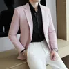 Erkek Suit 2024 Versiyon Modaya Dönüş Terno Maskulino Blazer Erkekler Blaser Homme Katı Takım Ceket Koreli Butik Plus S-5XL
