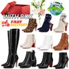 Com BOX Dress Shoes Designer Boots Popular Women Women Booties Curto Boot de Torno