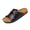 Slippers Cowcom Men's Tlip-flops Cork Sandals Beach Couples Casual Chores Men Flip Flops Kwn