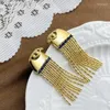 Boucles d'oreilles enveloppe Eagle pour femmes 14k plaquées d'or 2024 Design vintage original long ponfaçon
