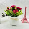 Decorative Flowers Artificial Greenery Decor Elegant Potted Plants For Home Office 6 Flower Head Table Centerpiece Indoor