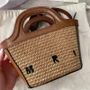 Fashion Mens Mini Tropicalia Micro Rattan Plaw Sac Summer Raffias tissage Cross Body Designer Sacs de luxe sac à main