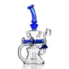 Blue Purple Water Bongs Glass Pipe Recycler Oil Rigs 14mm Joint Bubble Heady Percolator Hookah för rökning