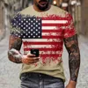 Heren T-shirts Mens 3D Nationale vlag Gedrukte T-shirt Zomer Casual veelzijdige pullover Sports Fashion Mode Losse en comfortabele korte mouwen top