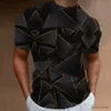 Męskie koszulki geometryczne linia geometryczna T-shirt Męs