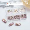 Régistes en cristal pour ongles, verre à dos plat Gemmes rose champagne rose fournit des aliments de bijoux de pierre précieuse scintillantes multiples