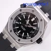 Fancy AP Wrist Watch Royal Oak Offshore 15710st Men's Watch Steel Black Disk Automatisk mekanisk schweizisk lyxklockor Luxury Sports Watch Diameter 42mm