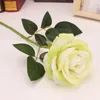 Flores decorativas Rose Rose Artificial Flower Latex Real Bridal Wedding Bouquet Decoração de casa para recepção com hastes