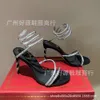 Designer Sandalen vrouwen RV hiel lente/zomer slang gewikkeld hak sandalen dames gewikkelde voeten kristallen diamant open teen dunne hielband