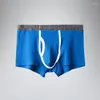 Underpants 2024 전면 복서 통기 가능한 매끄러운 남성 속옷 2pcs/lot l-3xl을 가진 컬러 코튼 복서