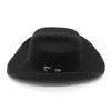 Beretti 9,5 cm Roll cappello da cowboy occidentale con cappello da cowboy da donna Donne Cappellini per la cintura jazz cappelli jazz fedora black panama feltro cappello trilby