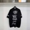 Topontwerp heren t-shirts hoge editie Paris 24 Het jaar van de loong exclusieve brief graffiti print korte mouw t-shirt gewassen gedragen T-shirt met korte mouwen