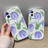 Mobiltelefonfodral Luxury Wavy Creamy Flower Case For Phone 13 11 14 Pro Max 12 XR 7 8 Plus X XS SE 2020 15PROMAX SILICON SOFT TPU FUNDA COVERS