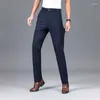 Pantalon masculin d'été ultra mince séchage rapide de glace de soie décontractée pour un costume de bureau d'affaires à tube droit élastique de printemps élastique