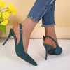 Chaussures habillées féminine 2024 Fashion Fomes's Pumps Summer Pointed Toe High Heels Quality Sexy Party Women Slingbacks