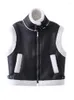 Women's Vests Winter Autumn Waterproof Suede Leather Jacket Vest Sleeveless Waistcoat Women Motocycle Biker Coat