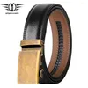 Belts Fashionable Blue Brown White Black Men Automatic Alloy Buckle Male Belt Genuine Cowskin Leather Golf Big Size B670