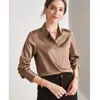 Bluzki damskie Tops Silk Floral Office Formal Casual Sukienki Plus duże wiosenne lato lato seksowne haut femme zwykły kolor