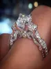 Vintage Princess Cut Lab Diamond Ring 925 Sterling Silver Engagement Wedding Band Rings For Women Bridal Fine Party Jewelry Cluste7202526