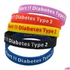 Jelly 1Pc Diabetes Type 2 Sile Rubber Wristband Carry This Mes As A Reminder In Daily Life Drop Delivery Jewelry Bracelets Dhlpg