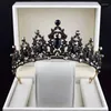 Clips de cheveux Black Crown Crystal Vintage Tiara couronnes pour femmes Baroque Bride Wedding Tiaras Accessoires Gothic Girls Headpice Diadema
