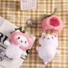 Plush Keychains 1 st Cute Snapper Head Set Keychain Cat Plush Action Figuur Key Chain Doll Pendant Bag Accessoires Baby Keyring Y240415