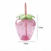 Water Bottles Creative Strawberry Pineapple Straw Cup Plastic Female Portable Milk Tea Student 500ML Bottle