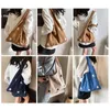 Totes Women Knitting Shoulder Bag Large Capacity Crochet Grocery Contrast Color Travel Shopping Handbag Ladies Daily