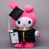 35 cm Sezon ukończenia szkoły Kuromi Plush Doll Kuromi Melody Bachelor's Ubrania Graduation PhD Hat Plush Decoration