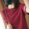 T-shirts pour femmes Tshirts 20 Summer Round Neck Patchwork Tricoter à manches courtes T-shirt T-shirt Hollow Tops Mujer Camisetas