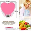 Échelle de cuisine numérique portable Monitor LCD Monitor Auto Auto Poweroff Solid Heart Shape Gift pour mesurer la poudre d'eau alimentaire