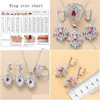 Earrings Necklace Elegant Women Costume Jewelry Sets Natural Stone Red Garnet Dangle And Ring Bridal H1022 Drop Delivery Dhgft