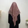 히잡 이슬람 의류 긴 khimar기도 의류 쉬폰 여성 평범한 헤드 커버 무슬림 머리 스카프 niqab ramadan eid headdress240403