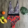 Swimwear's Swimwear Leopard Stampa patchwork bikini sexy costume da bagno tropicale sexy da bagno tropicale da bagno beach spiaggia brasiliano mono-monokini monoiologio da bagno monopezzo 2024