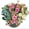 Decoratieve bloemen Kunstmatige nep Rose Silk Daisy Bouquet Home Decor Plastic Planten Bruiloft Decoratietafel Centerpieces