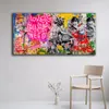 Banksy Abstract Street Art Canvas Oil Målning Modern Graffiti Wall Art Prints Love Is All We Need Pop Art Affischer Wall Pictures For Bedroom Home Decor