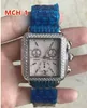 33 mm Michele Signature Deco Diamond Chronograph Mother of Pearl Ladies Quartz Watch 225k