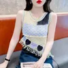 Women's Tanks Summer Cut-out Crochet Knitted Vest Female Green Irregular Love Short Resort Style Premium Camisole