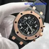 AP Casual Arms Watch Watch Royal Oak Offshore -Serie Automatische Maschinen 42mm Uhrzeit- und Datum Display Herren Uhr Roségold Präzision Stahl verbessert schwarze Platte 26170st