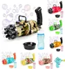 2PC Kid Bubble Machine Electric Automatic Gatling Bubble Gun Summer Soap Water Bubble Maker 2in1 Bubbles For Children Children Toys 9486627