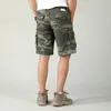 Herenbroek camouflage katoen shorts met riem voor mannen zwaargewicht Amerikaanse werkkleding casual half mannelijk vintage multi pocket 2024 zomer