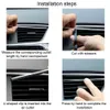 New Universal 10pcs 20cm Air Conditioner Outlet Decorative Strip U Shape Moulding Trim Strips Decor Car Styling Accessories