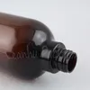 Botellas de almacenamiento Botella de plástico marrón de 500 ml con bomba de pulverización de oro de 500cc MAYOR DE MAYOR Sub-bottling / envasado de agua (14 pc / lote)