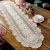 Table Runner Yazi Handmade Cotton Vintage Hollow Floral Thread Crochet Tablerunner Decoration 3 Size