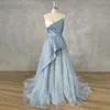 فساتين الحفلات Dideyttawl حقيقية POS بلا أكمام Tulle Tulle Prom Dress A Line Open Back Floor Length Bonged Evening Make Make